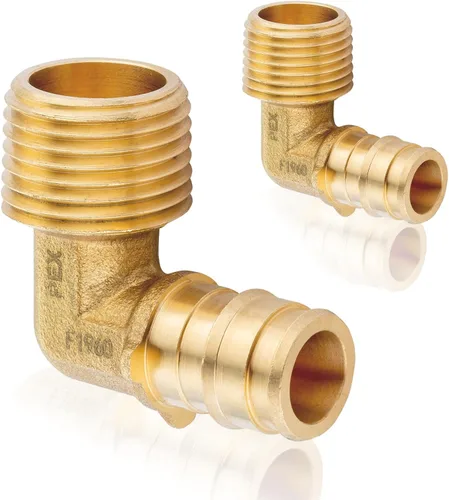 Miniatura 9 de Paquete de 2 accesorios HeSun PEX-A, codo de expansión de rosca NPT macho de 3/4 pulgadas PEX-A x 3/4 pulgadas, ASTM F1960098-2)