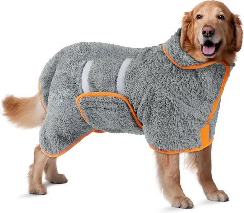 Miniatura 24 de Bienbee Bata de baño para perro, de secado rápido, súper absorbentes, para perros pequeños, medianos y grandes, abrigo de secado para después