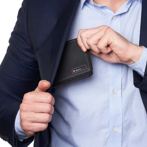 Miniatura 6 de Alpine Swiss Logan - Cartera plegable con cremallera para hombres o mujeres, caja fuerte RFID, viene en una caja de regalo