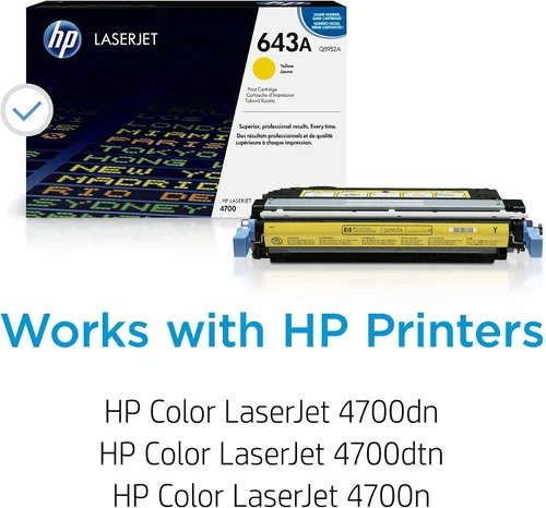 Miniatura 2 de HP Cartucho de tóner amarillo 643A Funciona con HP Color LaserJet serie 4700 Q5952A