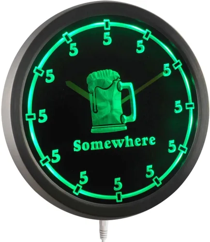 Miniatura 3 de AdvPro nc0700-b Reloj de pared LED con signo de neón de cinco en punto en algún lugar