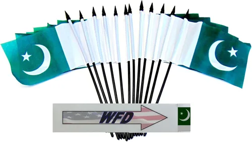 Miniatura 189 de World Flags Direct Banderas en miniatura de poliéster de Afganistán, paquete de 12, decoración de mesa de fiesta, desfiles, 4 x 6 pulgadas, verde