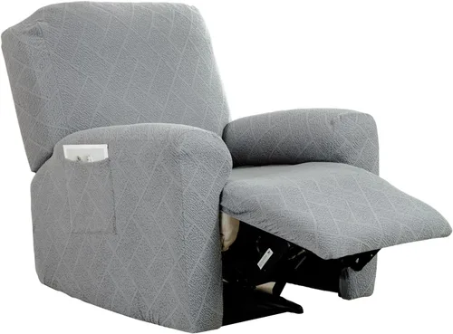 Miniatura 19 de CRFATOP Funda para sillón reclinable con estampado floral con bolsillos, funda única para sillón reclinable, 4 piezas, funda para sillón reclinable