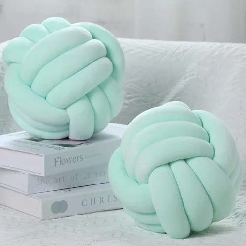 Miniatura 13 de Namalu 2 piezas de almohada bola de nudo suave, cojines decorativos redondos anudados, almohadas de bola rellenas hechas a mano para dormitorio