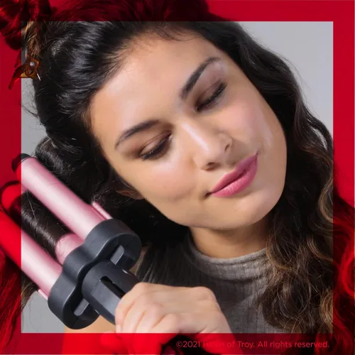 Miniatura 3 de Revlon Ondulador de pelo jumbo de 3 barriles Ondas de aspecto natural de larga duración, (rosa)