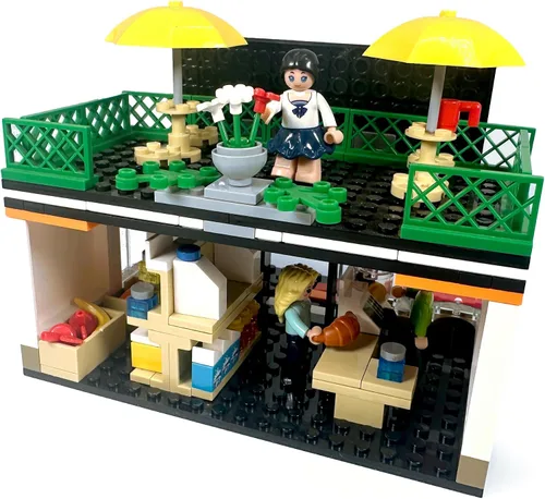 Miniatura 2 de General Jim's Gulp & Go - Juego de bloques de construcción de gasolinera para tienda de conveniencia, 320 piezas, tienda modular de esquina urbana