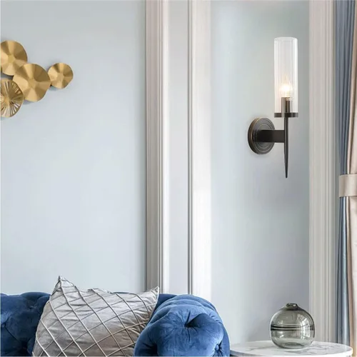 Miniatura 4 de BOKT Apliques de baño modernos de mediados de siglo, iluminación de pared, lámpara de pared vintage negra de tocador, lámpara de pared cilíndrica