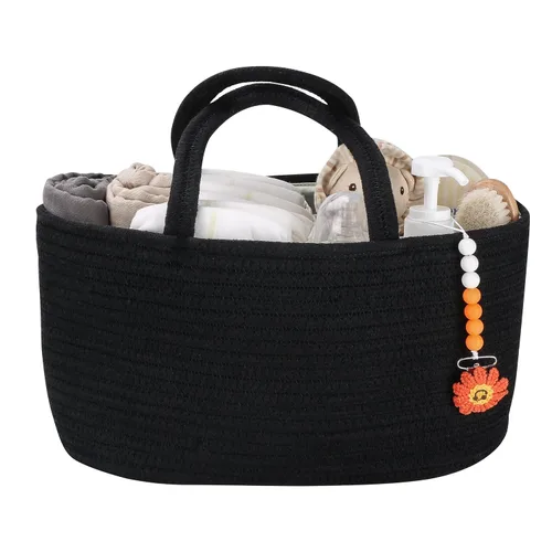 Miniatura 14 de XUANGUO Organizador Grande de Pañales para Bebé con Cuerda para Niña o Niño, Cesta de Almacenamiento para Guardería, Porta pañales Portátil, Bolsa