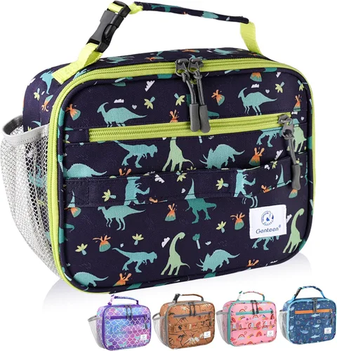 Miniatura 25 de Genteen Paquete de 2 bolsas de almuerzo suaves aisladas con doble cremallera, resistente, congelable y reutilizable para niños, hombres