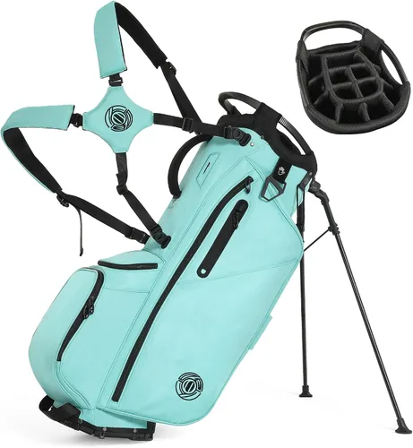 Miniatura 14 de Bolsa de golf con soporte de 14 vías, bolsas de golf ligeras para hombres y mujeres con soporte, doble correa ergonómica acolchada, divisores
