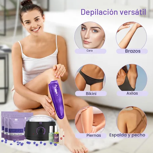 Miniatura 3 de BLITZWAX Kit de depilación brasileña y bikini para mujer, calentador de cera dura para cara, piernas y cuerpo, kit de depilación en casa, apto