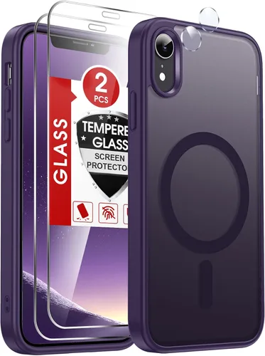 Miniatura 60 de LeYi Funda para iPhone XR: con protector de pantalla X2 + 2 funda para cámara [compatible con MagSafe] Funda protectora magnética i iphoneXR