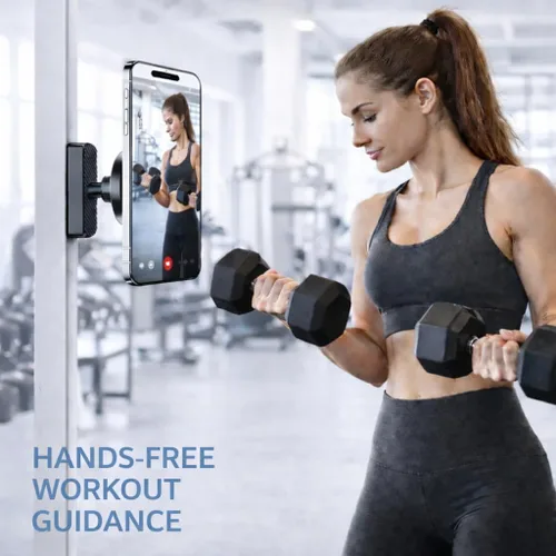 Miniatura 2 de LEPHYON Soporte magnético para teléfono para gimnasio, soporte magnético ultra fuerte para equipo de ejercicio, compatible con todos los teléfonos