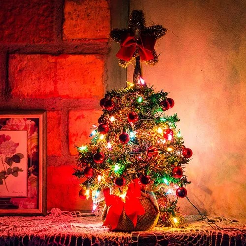 Miniatura 7 de ASENEK Tira de luces LED de Navidad, 33 pies, 100 luces LED para exteriores con temporizador y 8 modos, 3AA funciona con pilas, impermeable