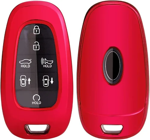 Miniatura 7 de Horande Funda para llavero de TPU para Hyundai Sonata Santa fe 2022 Tucson sin llave (azul)