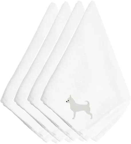 Miniatura 80 de Caroline's Treasures BB3448NPKE Affenpinscher - Juego de 4 servilletas bordadas, lavables, suaves, duraderas, servilletas de mesa para hotel