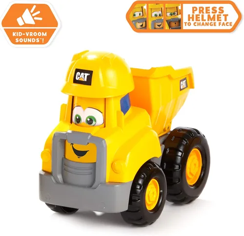 Miniatura 5 de CAT Juguetes de Construcción, Junior Crew Construction Pals Camión Volquete Vehículo Educativo Preescolar con Sonidos Vroom para Niños y Cara