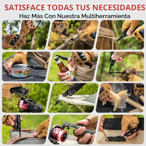 Miniatura 5 de WETOLS Multiherramienta con cuchillo de bolsillo, alicates de punta de aguja de acero inoxidable 27 en 1 con destornilladores, herramienta multiusos