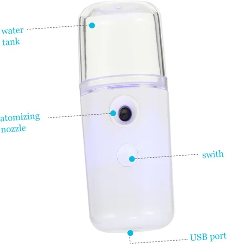 Miniatura 3 de 1 unidad USB recargable nanómetro humidificador facial portátil de mano pulverizador dispositivo de humedad para mujeres y niñas para viajes