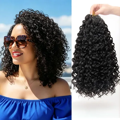 Miniatura 18 de GoGo Curl Crochet Hair 18 pulgadas onda de agua pelo sintético bohemio ganchillo trenzado jengibre onda profunda extensiones de cabello trenzado