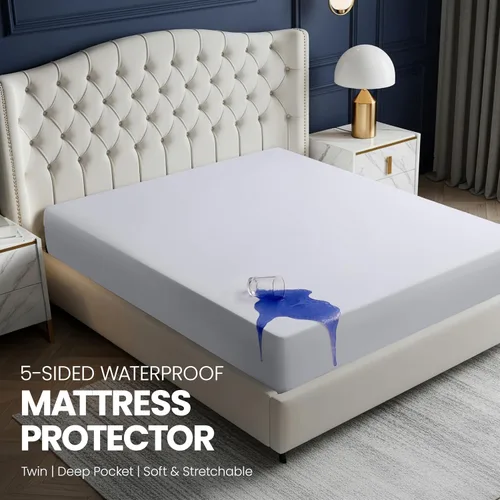 Miniatura 2 de Utopia Bedding – Protector de colchón impermeable de 5 lados tamaño individual, funda de colchón transpirable premium, estilo ajustado con bolsillos