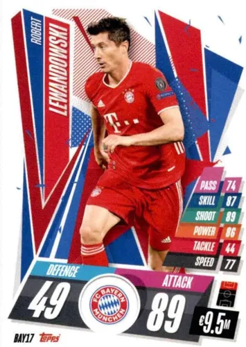 Topps Match Attax UEFA Champions League UCL CCG #BAY17 Robert Lewandowski FC Bayern Munchen - Juego de cartas coleccionables oficial en estado Raw