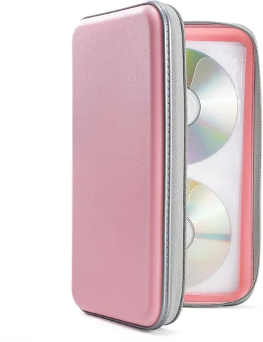 Miniatura 15 de UENTIP Funda para CD, capacidad para 96 CD, de plástico duro, cartera protectora para CD/DVD, para coche, hogar, viajes (96, negro) CD DVD