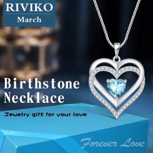 Miniatura 27 de RIVIKO Collar con símbolo de corazón infinito para mujer, plata de ley 925, delicado colgante de corazón para el día de San Valentín, día