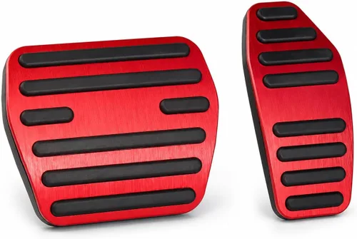 Miniatura 38 de Cubiertas de pedal de acelerador de gas de aleación de aluminio, accesorios interiores antideslizantes sin perforación, pedal de freno Pastillas