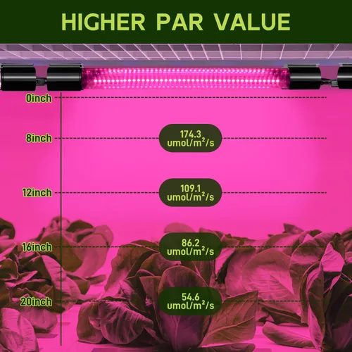 Miniatura 2 de Hlite Paquete de 2 luces LED de cultivo de 16 pulgadas, luces de cultivo enlazables para plantas de interior, luces de plantas de espectro completo