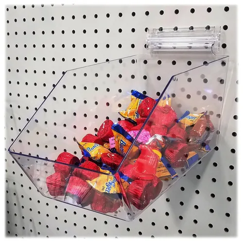 Contenedores acrílicos transparentes para tablero de clavijas, contenedor grande para pared de clavijas, 6 pulgadas de largo x 5.5 pulgadas de alto