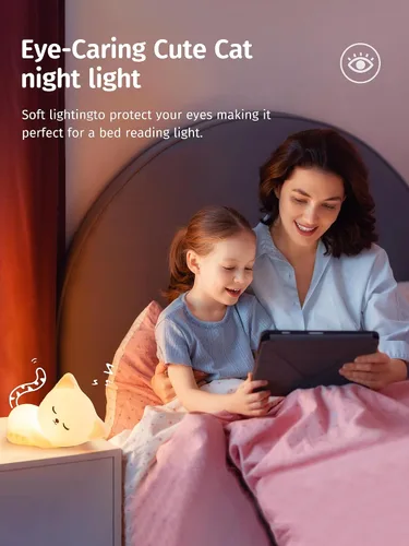 Miniatura 7 de Mubarek - Luz Nocturna para Niños, lámpara de luz nocturna atenuable de 16 colores, luz nocturna de silicona con control remoto para guardería