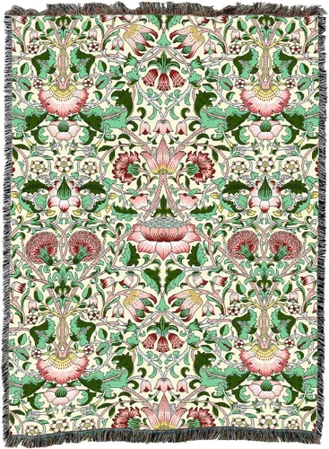 Miniatura 18 de Pure Country Weavers William Morris Lodden Cornflower Blanket - Artes y Oficios - Tapiz Decorativo de Regalo Tejido de Algodón - Fabricado