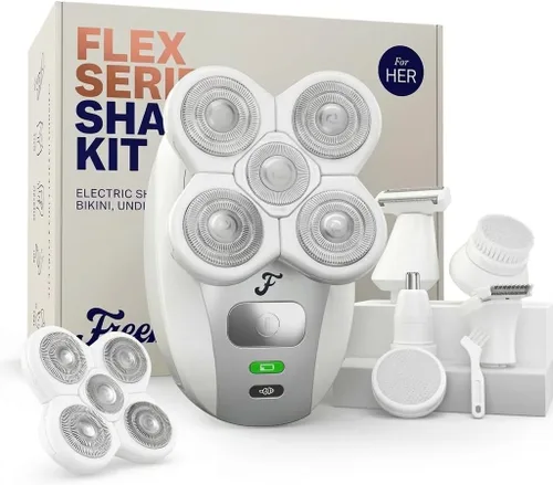 Miniatura 12 de Freebird FlexSeries Maquinilla de Afeitar Eléctrica para Mujeres - Piernas Suaves como Seda, Vello Corporal y Afeitadora Púbica - para Área Privada
