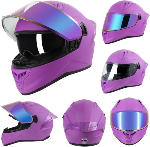 Miniatura 2 de Casco de motocicleta de cara completa para adultos, hombres y mujeres, casco de carreras aprobado por el DOT, casco de carreras de bicicleta