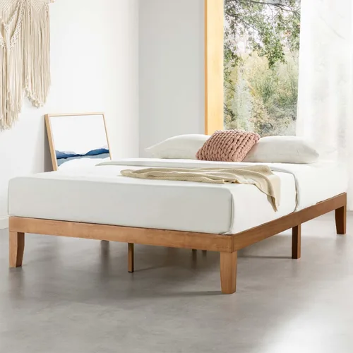 Miniatura 30 de Mellow Naturalista Classic - Cama de plataforma de madera maciza de 12 pulgadas con listones de madera, tamaño individual XL, pino natural Natural