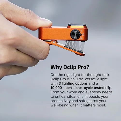 Miniatura 4 de OLIGHT Oclip Pro Linterna EDC de clip, recargable de 500 lúmenes con tres soluciones de iluminación, carga tipo C, luces magnéticas