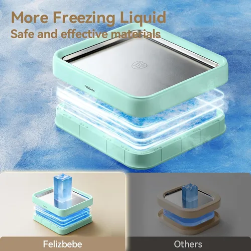 Miniatura 5 de Máquina para hacer helados enrollados, máquina de helado instantáneo con tapa y 2 espátulas, acero inoxidable SUS316 de grado alimenticio, bandeja