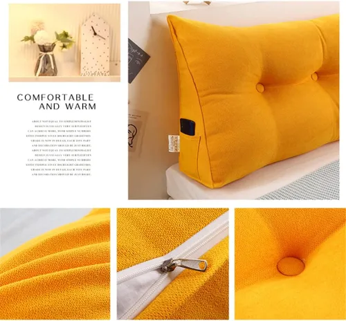 Miniatura 3 de Cojín para cabecero, almohada de lectura, almohada grande para cabecero, soporte lumbar para el día de la madre con funda extraíble, naranja, 59.1 x
