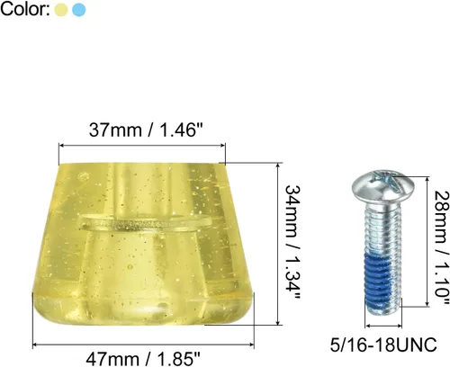 Miniatura 2 de PATIKIL Topes de dedo del pie para patines con destornillador, tapones de freno de goma, bloque para accesorios de repuesto Azul Amarillo