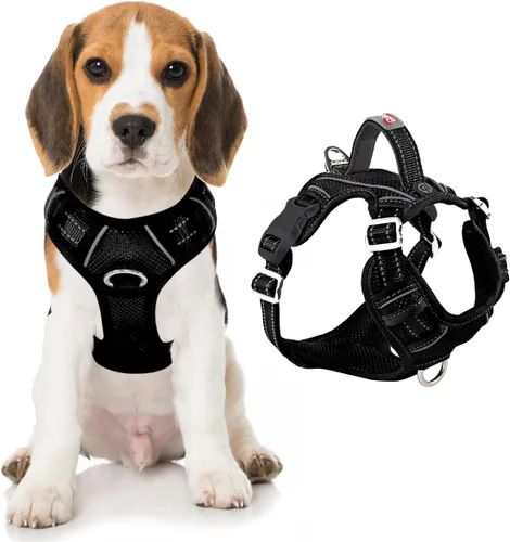Miniatura 55 de BARKBAY Arnés para perro sin tirones con bolsillo para etiqueta de identificación, resistente, reflectante, fácil control para perros grandes