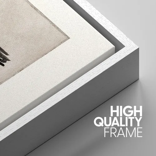 Miniatura 543 de SIGNWIN Lienzo enmarcado para pared, arte con pinceladas de flujo neutro en tonos beige abstractos, ilustraciones, arte moderno, decorativo