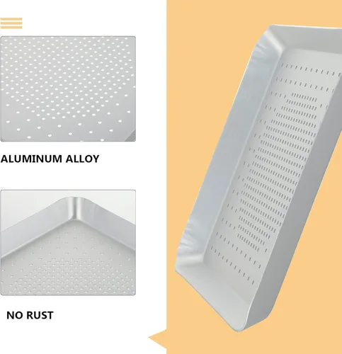 Miniatura 6 de Yardwe Bandeja para hornear pizza cuadrada de aluminio perforado de 9.05 pulgadas con profundidad de 0.78 pulgadas para pizzas crujientes horneadas