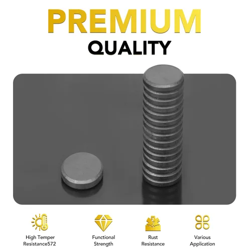 Miniatura 3 de DIYMAG Imanes Fuertes 140 Piezas 0.6x0.12 Pulgadas Imán de Nevera Refrigerador para Manualidades con Respaldo Adhesivo Magnético Pequeño Botón Negro