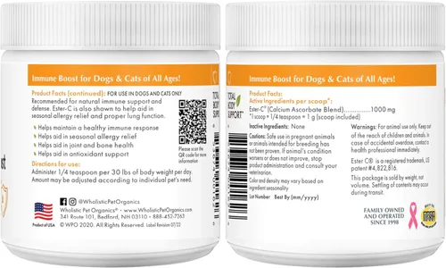 Miniatura 9 de Wholistic Pet Organics Suplemento de vitamina C para la piel y el pelaje de los perros - 1 oz - Medicamento para el alivio de la alergia del perro