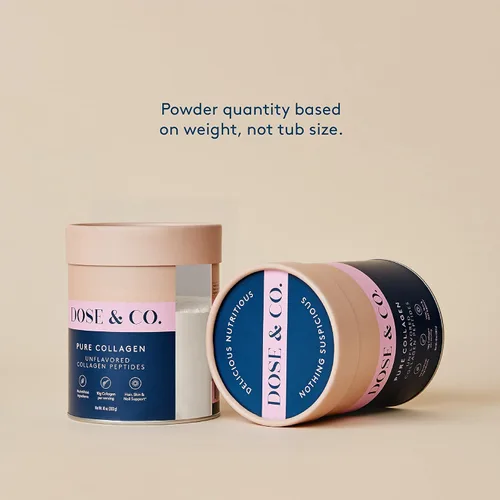 Miniatura 5 de DOSE & CO. Péptidos de colágeno puro para cabello, piel y uñas, sin sabor, suplemento en polvo de 10 onzas