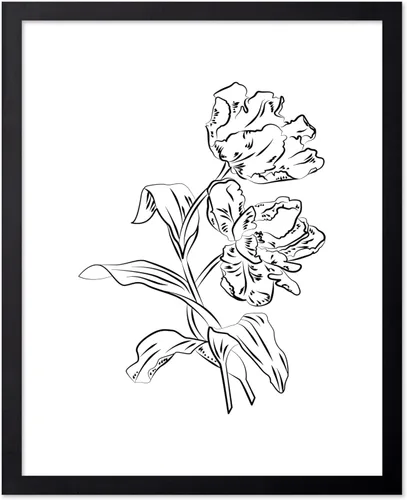 Miniatura 104 de Poster Master Póster de peonías – Estampado de flores retro – Ilustración floral – Ilustración en blanco y negro – Diseño de línea y abstracto