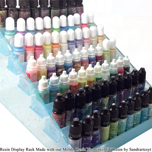 Miniatura 3 de Organizador de exhibición, moldes de silicona de resina epoxi, juego de 7 niveles para lápiz labial, maquillaje, esmalte de uñas, pigmento y joyería