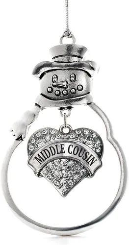 Miniatura 103 de Inspired Silver - Big Sis - Adorno de Navidad plateado - Adorno de árbol de Navidad con dije de corazón con circonita cúbica - Decoración colgante