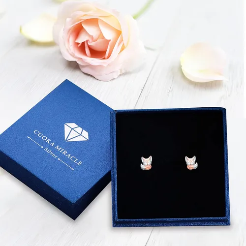 Miniatura 7 de Aretes de zorro, aretes de cabeza de zorro para mujer, aretes de plata de ley 925, aretes de zorro, lindos aretes de zorro, joyería para mascotas
